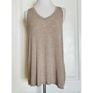 Tresics Slub Muscle Tee Tank Top Lightweight Stretch Sleeveless V-Neck Casual M